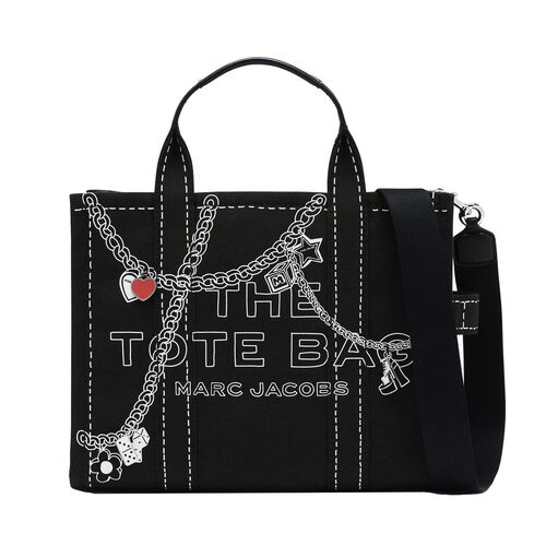 MARC JACOBS The Trompe Loeil Charm Canvas Medium Tote Bag